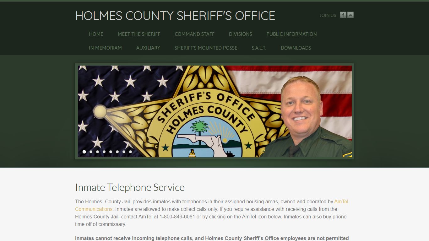 Inmate Telephone Service - HOLMES COUNTY SHERIFF'S OFFICE